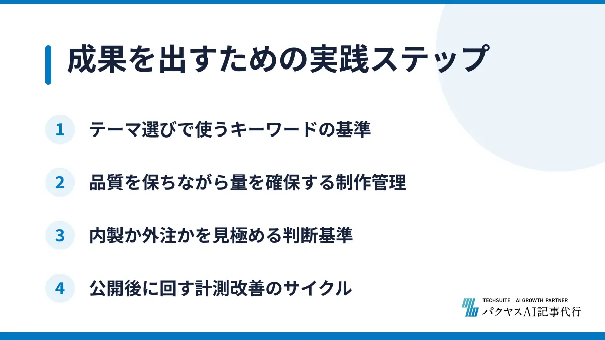 成果を出すための実践ステップ