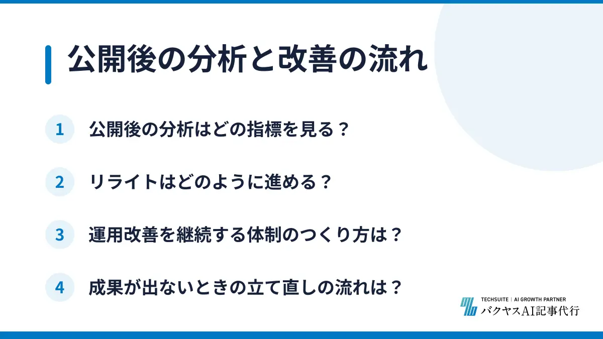 公開後の分析と改善の流れ