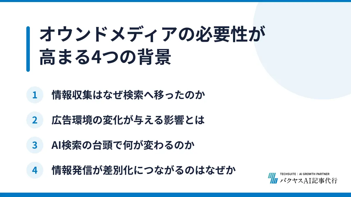 オウンドメディアの必要性が高まる4つの背景