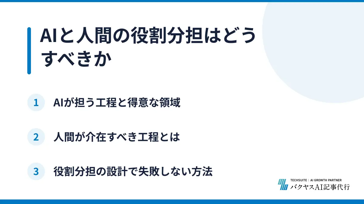 AIと人間の役割分担はどうすべきか