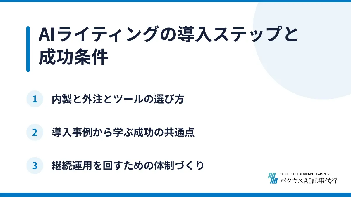 AIライティングの導入ステップと成功条件