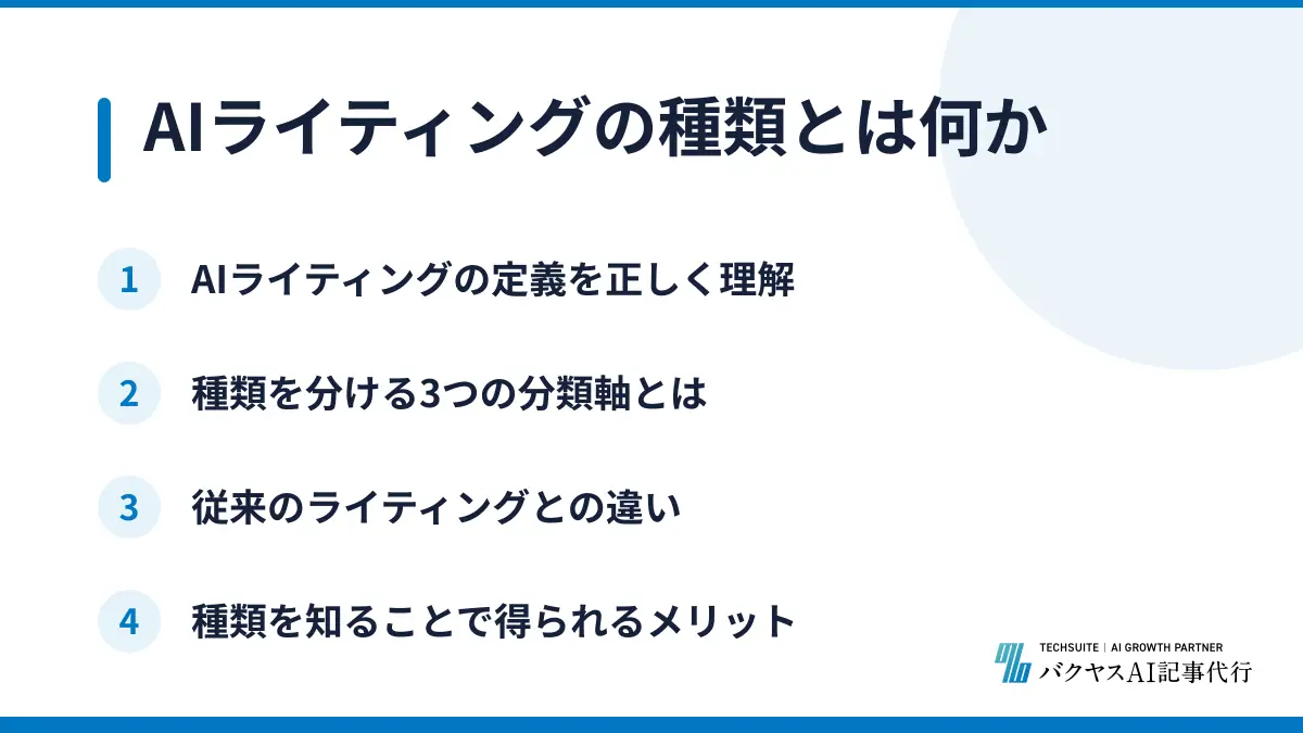AIライティングの種類とは何か