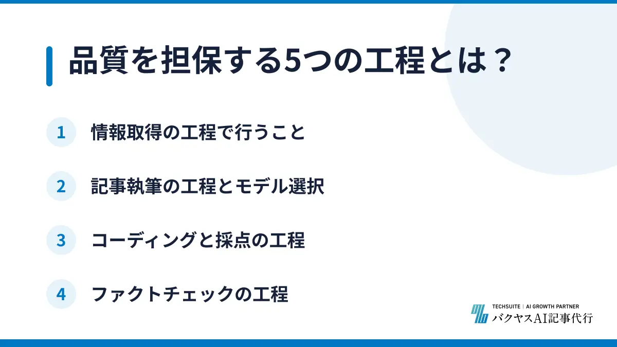 品質を担保する5つの工程とは？