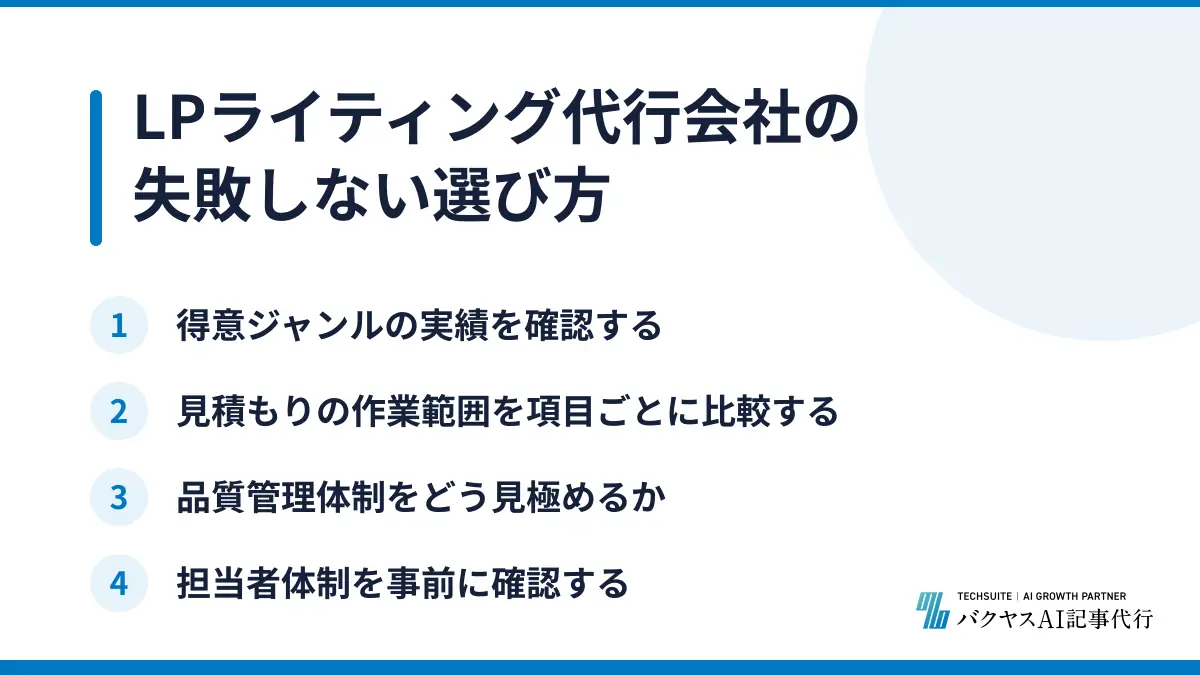 LPライティング代行会社の失敗しない選び方