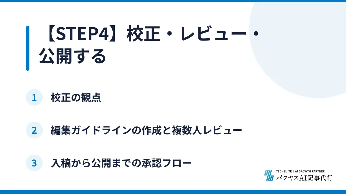 【STEP4】校正・レビュー・公開する