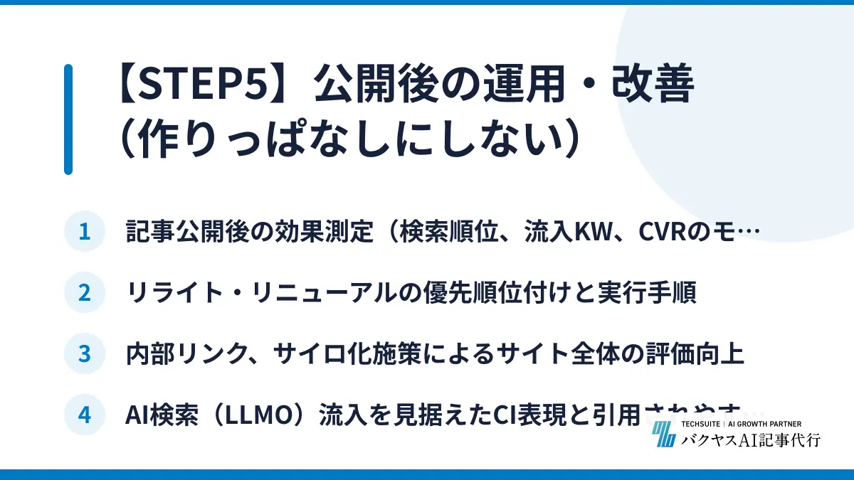【STEP5】公開後の運用・改善（作りっぱなしにしない）