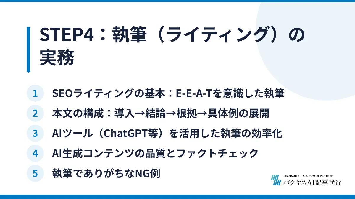 STEP4：執筆（ライティング）の実務