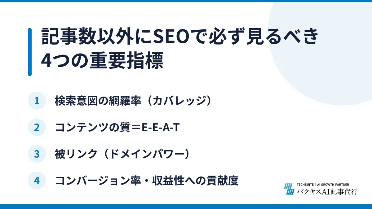 記事数以外にSEOで必ず見るべき4つの重要指標