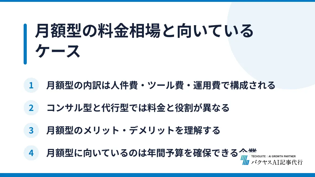 月額型の料金相場と向いているケース