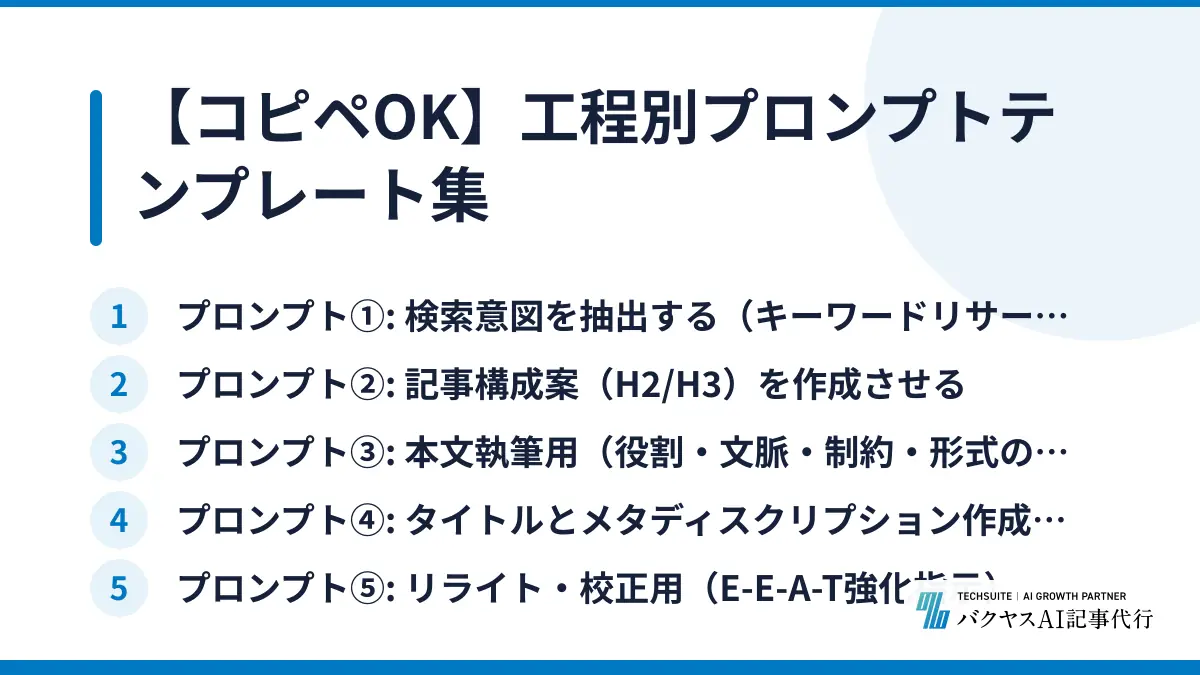 【コピペOK】工程別プロンプトテンプレート集