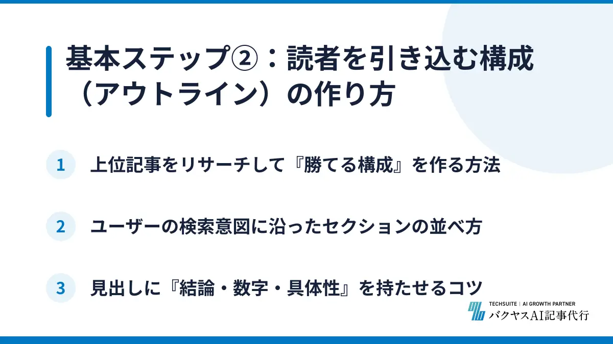 基本ステップ②:読者を引き込む構成(アウトライン)の作り方