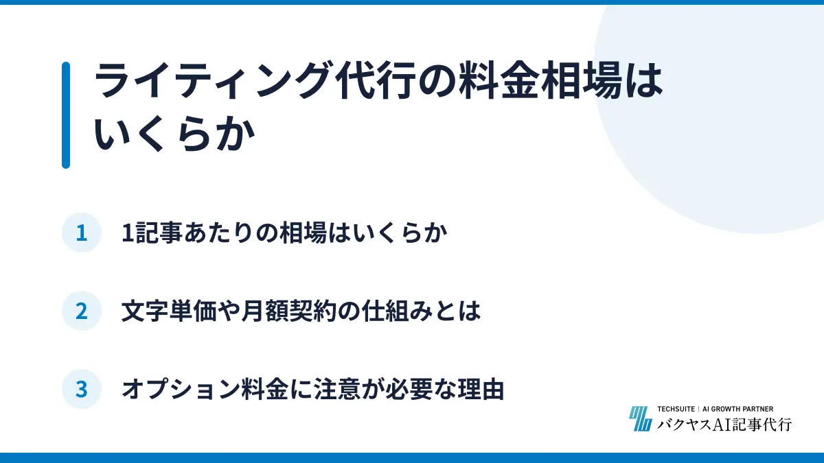 ライティング代行の料金相場はいくらか